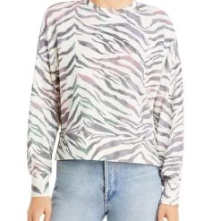 Cheapest 🥰 Rails Marlo 👩 Womens Animal Print Side Zippers Sweatshirt ⌛