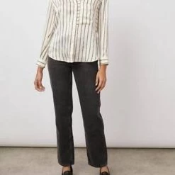Top 10 π Rails Spencer Silk Blouse in Ivory Daffodil Stripe for π© women π