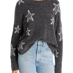 Outlet ⌛ Rails 👩 Womens Merino Wool Ribbed Trim Pullover Sweater 🔥