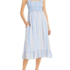 Coupon 😍 Rails Rumi 👩 Womens Gingham Calf Midi 👗 Dress 🥰