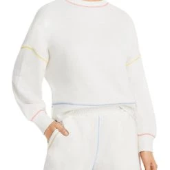 Outlet 🧨 Rails Alice 👩 Womens Rainbow Stitch Crewneck Sweatshirt 😍