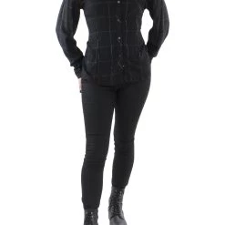 Cheap 🌟 Rails 👩 Womens Metallic Collared Button-Down Top 🎉