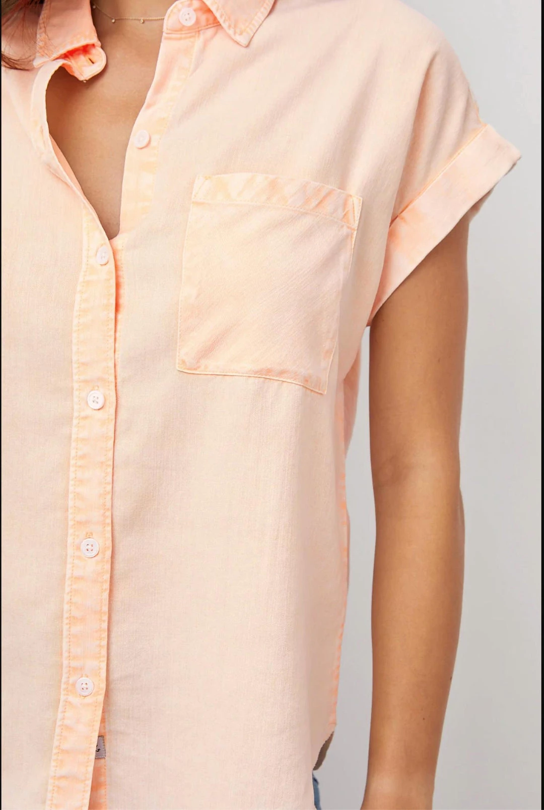 Cheap 👍 Rails Lexi 👚 Shirt in Peach Acid Wash for 👩 women ❤️ 2 Cheap 👍 Rails Lexi 👚 Shirt in Peach Acid Wash for 👩 women ❤️ - Image 2