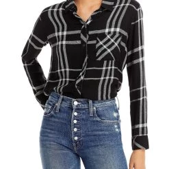 Budget 😍 Rails Hunter 👩 Womens Plaid Metallic Button-Down Top ✔️