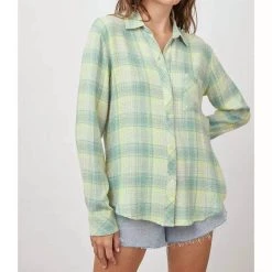 Deals 😉 Rails Brady Seersucker Buttondown in Sage Lemon for 👩 women ⭐