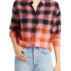 Buy β€οΈ Rails π© Womens Plaid Two Tone Button-Down Top π