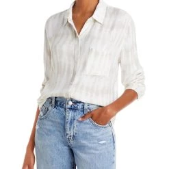 Cheap 🥰 Rails Hunter 👩 Womens Tie-Dye Woven Button-Down Top 🌟