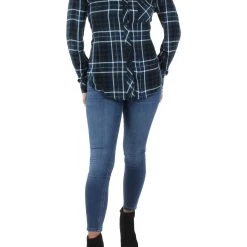 Outlet 🎉 Rails Hunter 👩 Womens Metallic Plaid Button-Down Top 🧨