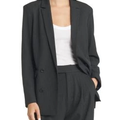 Hot Sale ⭐ Rails Jac Blazer in Charcoal Pinstripe for 👩 women 😀